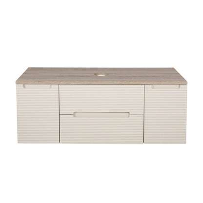 Tailored Bathrooms Monza Plus Fluted Wall Hung 1200mm Vanity Unit with 2 Side Cabinets & Counter Top (1 size, 9 colours) - Brand New Bathrooms
