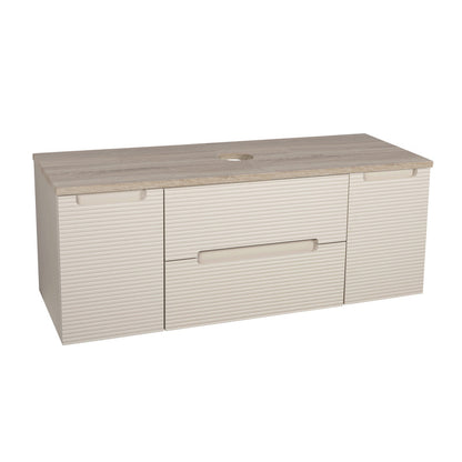 Tailored Bathrooms Monza Plus Fluted Wall Hung 1200mm Vanity Unit with 2 Side Cabinets & Counter Top (1 size, 9 colours) - Brand New Bathrooms
