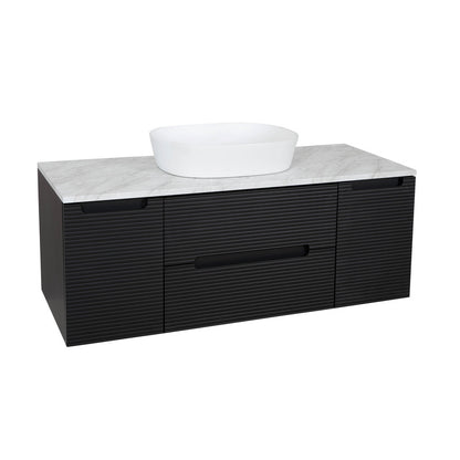 Tailored Bathrooms Monza Plus Fluted Wall Hung 1200mm Vanity Unit with 2 Side Cabinets & Counter Top (1 size, 9 colours) - Brand New Bathrooms