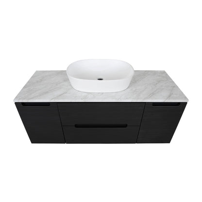 Tailored Bathrooms Monza Plus Fluted Wall Hung 1200mm Vanity Unit with 2 Side Cabinets & Counter Top (1 size, 9 colours) - Brand New Bathrooms
