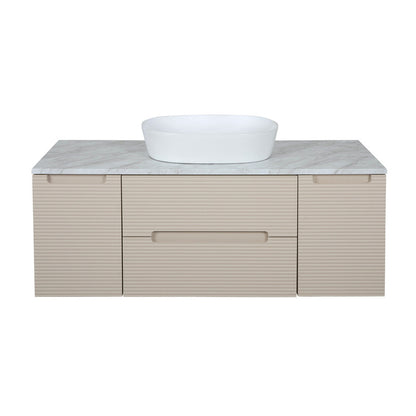 Tailored Bathrooms Monza Plus Fluted Wall Hung 1200mm Vanity Unit with 2 Side Cabinets & Counter Top (1 size, 9 colours) - Brand New Bathrooms