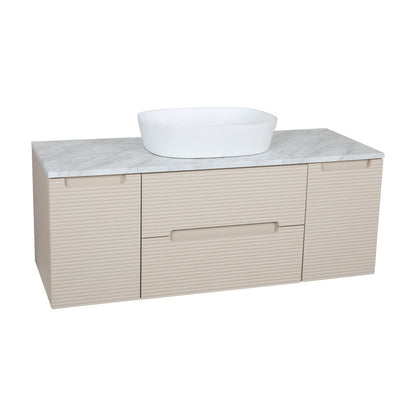 Tailored Bathrooms Monza Plus Fluted Wall Hung 1200mm Vanity Unit with 2 Side Cabinets & Counter Top (1 size, 9 colours) - Brand New Bathrooms