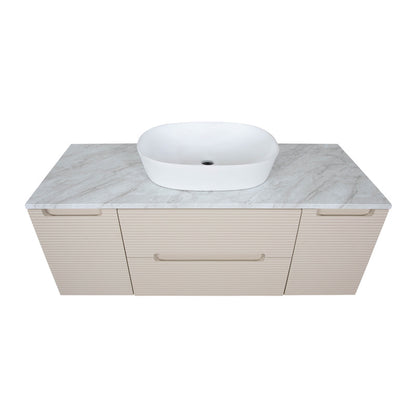 Tailored Bathrooms Monza Plus Fluted Wall Hung 1200mm Vanity Unit with 2 Side Cabinets & Counter Top (1 size, 9 colours) - Brand New Bathrooms