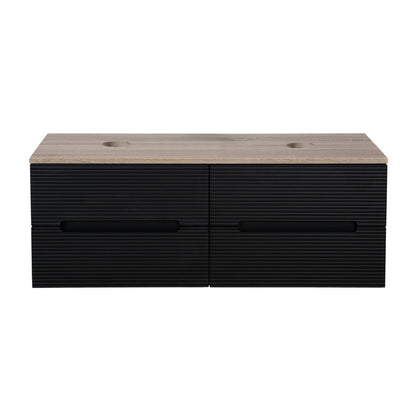 Tailored Bathrooms Monza Plus Fluted Wall Hung 1200mm Double Vanity Unit with Counter Top (1 size, 9 colours) - Brand New Bathrooms