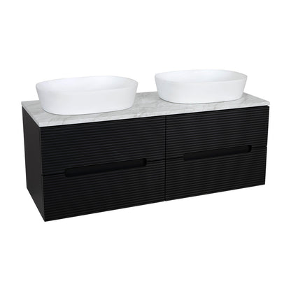 Tailored Bathrooms Monza Plus Fluted Wall Hung 1200mm Double Vanity Unit with Counter Top (1 size, 9 colours) - Brand New Bathrooms