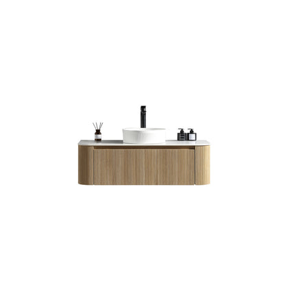 Tailored Bathrooms Flauto 1070mm Wall Hung Curve Corner  Vanity with Sintered Stone Counter Top (1 size, 4 colours) - Brand New Bathrooms