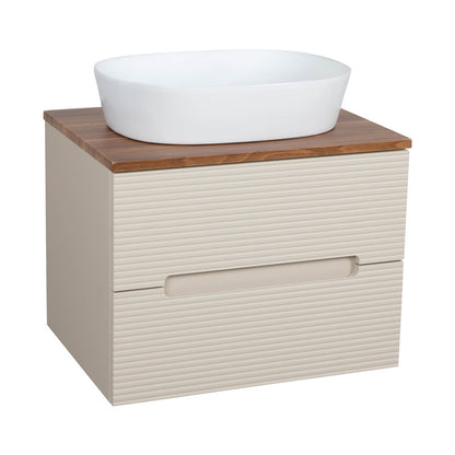 Tailored Bathrooms Monza Plus Fluted Wall Hung 600mm Vanity Unit & Counter Top (1 size, 9 colours)