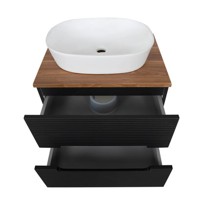 Tailored Bathrooms Monza Plus Fluted Wall Hung 600mm Vanity Unit & Counter Top (1 size, 8 colours)