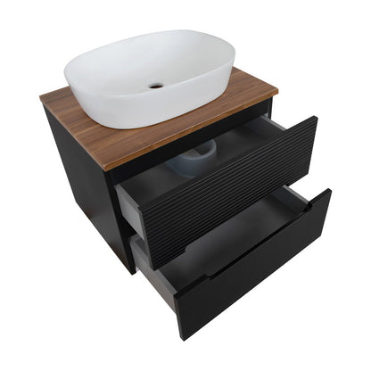 Tailored Bathrooms Monza Plus Fluted Wall Hung 600mm Vanity Unit & Counter Top (1 size, 8 colours)