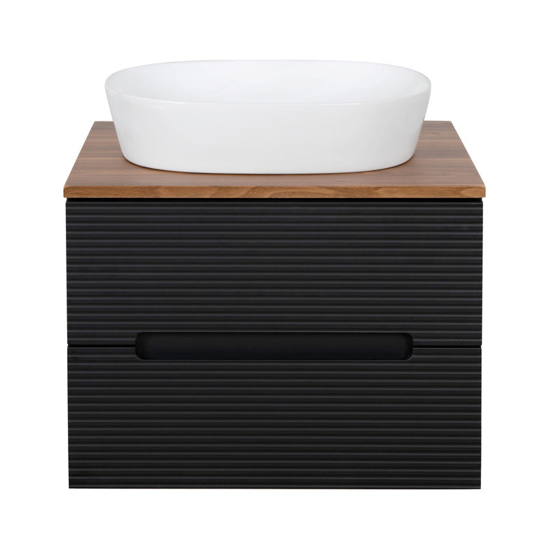 Tailored Bathrooms Monza Plus Fluted Wall Hung 600mm Vanity Unit & Counter Top (1 size, 8 colours)