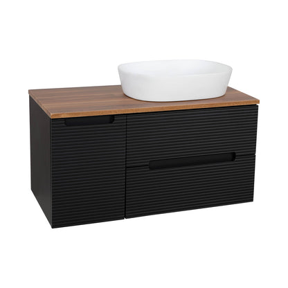 Tailored Bathrooms Monza Plus Fluted Wall Hung 600mm Vanity Unit & Counter Top (2 sizes, 9 colours)
