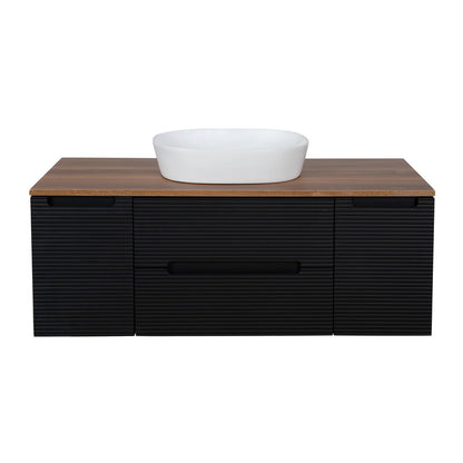 Tailored Bathrooms Monza Plus Fluted Wall Hung 1200mm Vanity Unit with 2 Side Cabinets & Counter Top (1 size, 9 colours) - Brand New Bathrooms