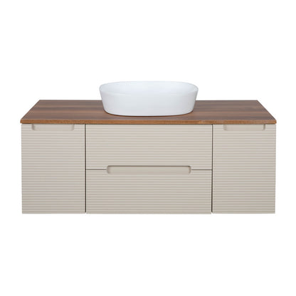 Tailored Bathrooms Monza Plus Fluted Wall Hung 1200mm Vanity Unit with 2 Side Cabinets & Counter Top (1 size, 9 colours) - Brand New Bathrooms