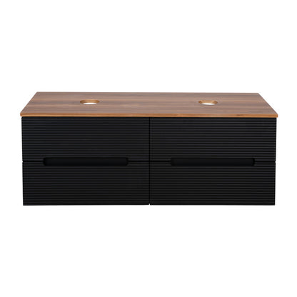 Tailored Bathrooms Monza Plus Fluted Wall Hung 1200mm Double Vanity Unit with Counter Top (1 size, 9 colours) - Brand New Bathrooms