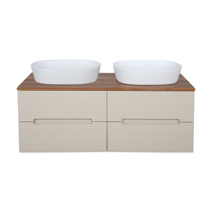 Tailored Bathrooms Monza Plus Fluted Wall Hung 1200mm Double Vanity Unit with Counter Top (1 size, 9 colours) - Brand New Bathrooms