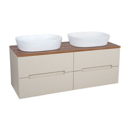 Tailored Bathrooms Monza Plus Fluted Wall Hung 1200mm Double Vanity Unit with Counter Top (1 size, 9 colours) - Brand New Bathrooms