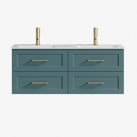 Tailored Bathrooms Bakewell 1200mm Twin Vanity with Ceramic Double Basin (1 size, 3 colours) - Brand New Bathrooms