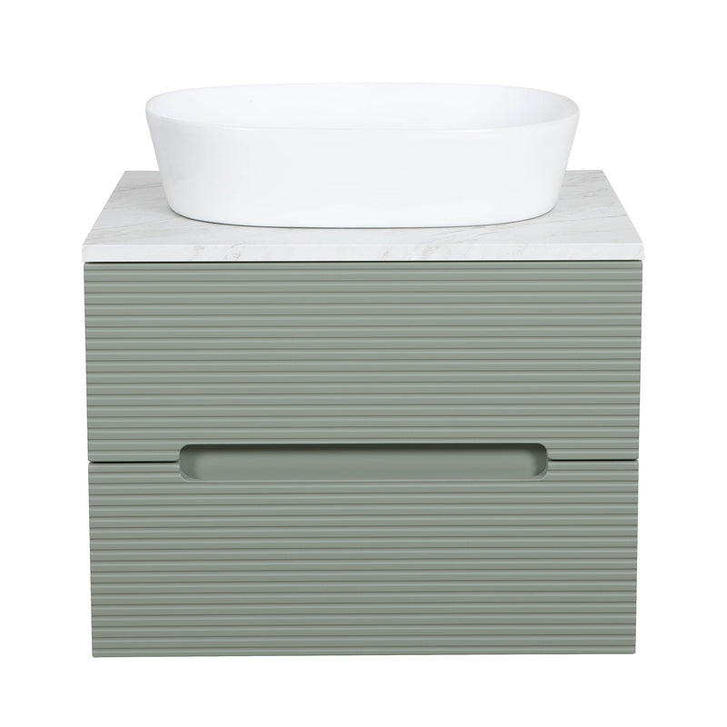 Tailored Bathrooms Monza Plus Fluted Wall Hung 600mm Vanity Unit & Counter Top (1 size, 8 colours)