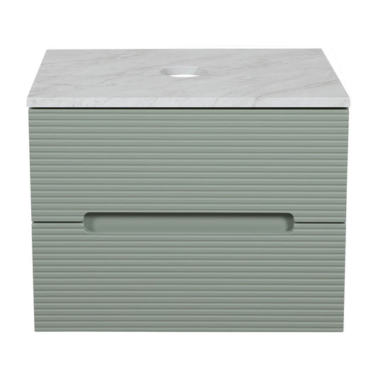 Tailored Bathrooms Monza Plus Fluted Wall Hung 600mm Vanity Unit & Counter Top (2 sizes, 9 colours)