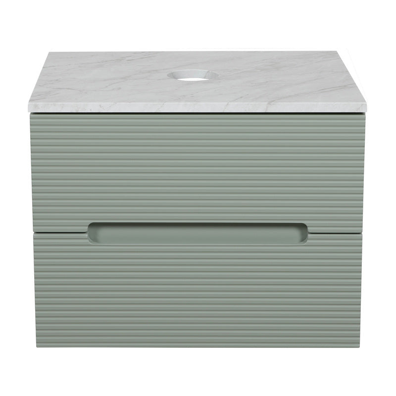Tailored Bathrooms Monza Plus Fluted Wall Hung 600mm Vanity Unit & Counter Top (2 sizes, 9 colours)