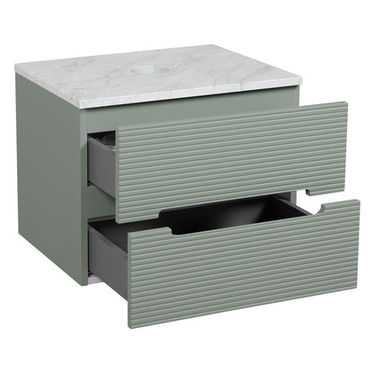 Tailored Bathrooms Monza Plus Fluted Wall Hung 600mm Vanity Unit & Counter Top (1 size, 8 colours)