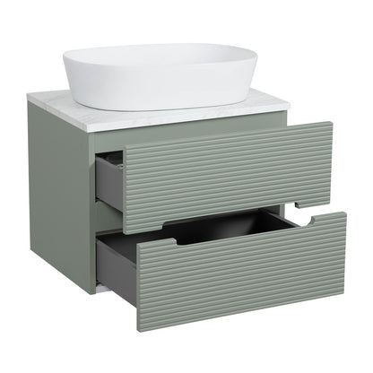 Tailored Bathrooms Monza Plus Fluted Wall Hung 600mm Vanity Unit & Counter Top (1 size, 9 colours)