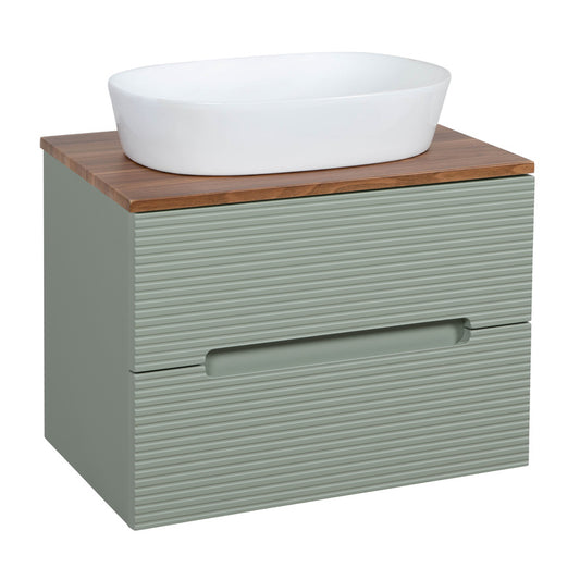Tailored Bathrooms Monza Plus Fluted Wall Hung 600mm Vanity Unit & Counter Top (2 sizes, 9 colours)