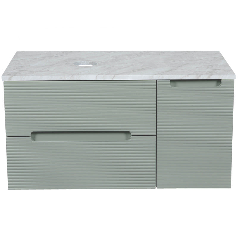 Tailored Bathrooms Monza Plus Fluted Wall Hung 600mm Vanity Unit & Counter Top (2 sizes, 9 colours)