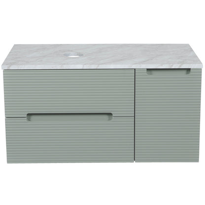 Tailored Bathrooms Monza Plus Fluted Wall Hung 600mm Vanity Unit & Counter Top (2 sizes, 9 colours)