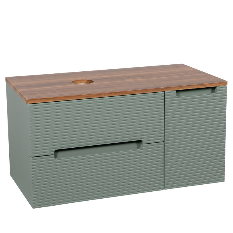 Tailored Bathrooms Monza Plus Fluted Wall Hung 600mm Vanity Unit & Counter Top (2 sizes, 9 colours)