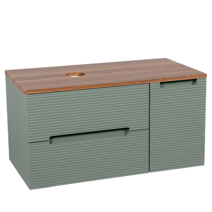 Tailored Bathrooms Monza Plus Fluted Wall Hung 600mm Vanity Unit & Counter Top (2 sizes, 9 colours)