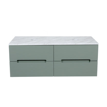 Tailored Bathrooms Monza Plus Fluted Wall Hung 1200mm Double Vanity Unit with Counter Top (1 size, 9 colours) - Brand New Bathrooms