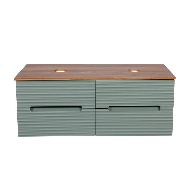 Tailored Bathrooms Monza Plus Fluted Wall Hung 1200mm Double Vanity Unit with Counter Top (1 size, 9 colours) - Brand New Bathrooms