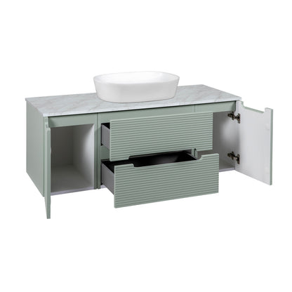 Tailored Bathrooms Monza Plus Fluted Wall Hung 1200mm Vanity Unit with 2 Side Cabinets & Counter Top (1 size, 9 colours) - Brand New Bathrooms