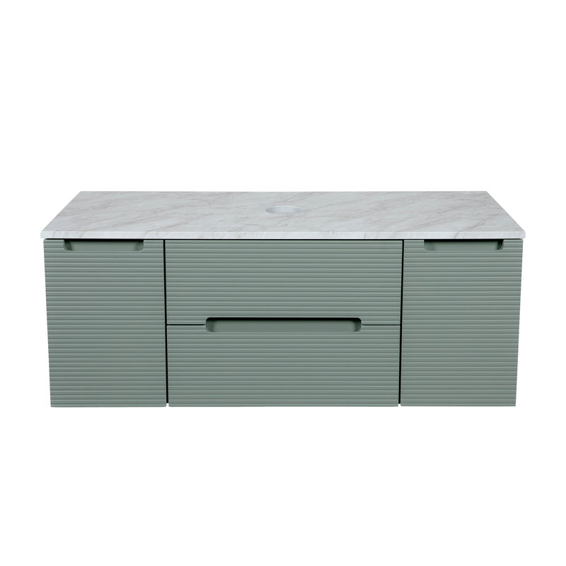 Tailored Bathrooms Monza Plus Fluted Wall Hung 1200mm Vanity Unit with 2 Side Cabinets & Counter Top (1 size, 9 colours) - Brand New Bathrooms