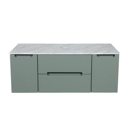 Tailored Bathrooms Monza Plus Fluted Wall Hung 1200mm Vanity Unit with 2 Side Cabinets & Counter Top (1 size, 9 colours) - Brand New Bathrooms