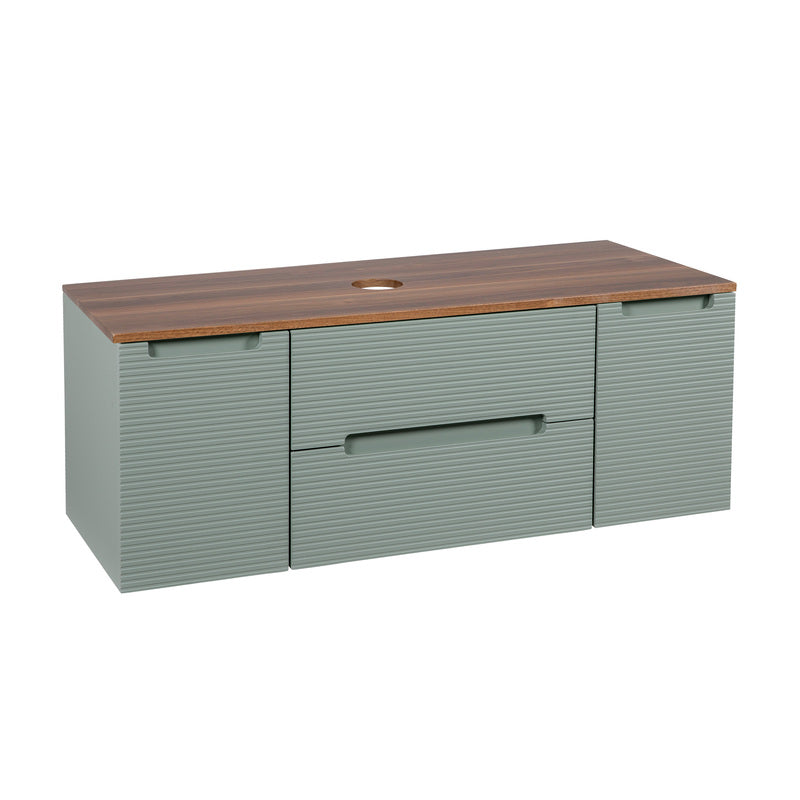 Tailored Bathrooms Monza Plus Fluted Wall Hung 1200mm Vanity Unit with 2 Side Cabinets & Counter Top (1 size, 9 colours) - Brand New Bathrooms