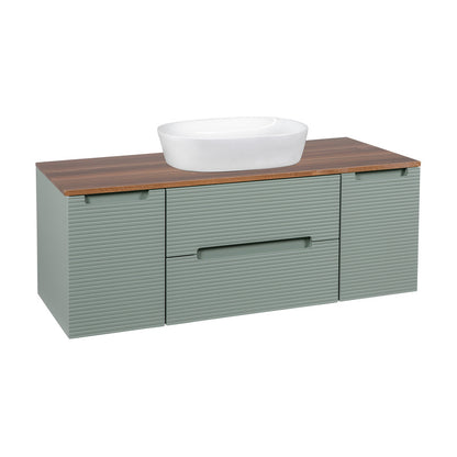 Tailored Bathrooms Monza Plus Fluted Wall Hung 1200mm Vanity Unit with 2 Side Cabinets & Counter Top (1 size, 9 colours) - Brand New Bathrooms