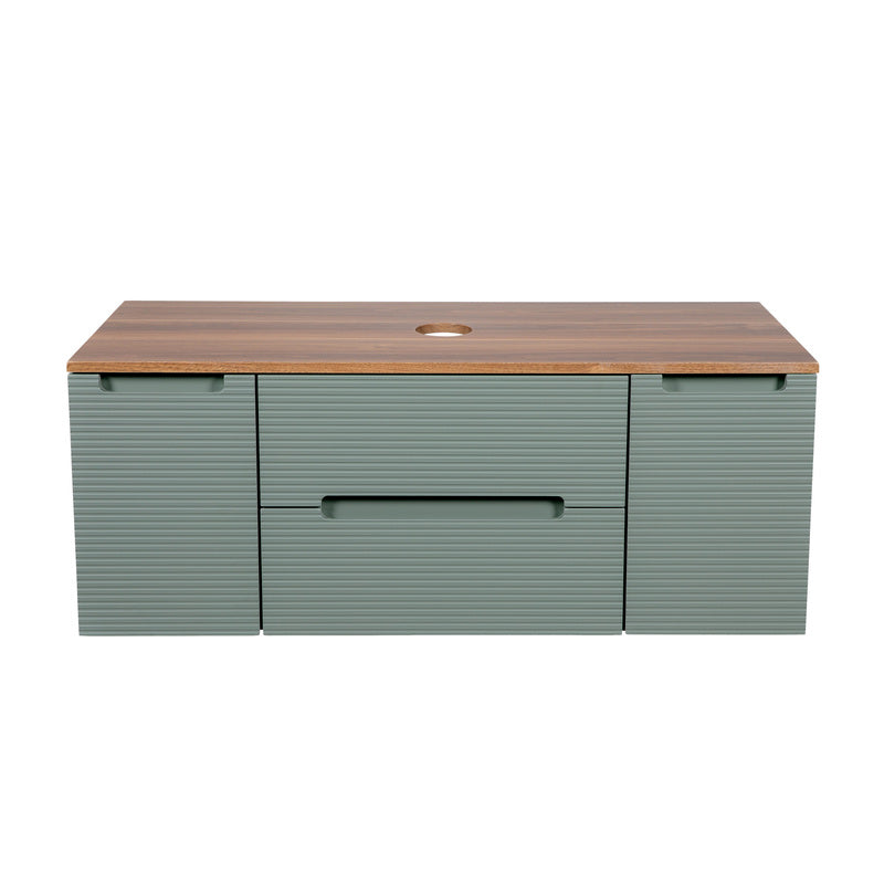 Tailored Bathrooms Monza Plus Fluted Wall Hung 1200mm Vanity Unit with 2 Side Cabinets & Counter Top (1 size, 9 colours) - Brand New Bathrooms