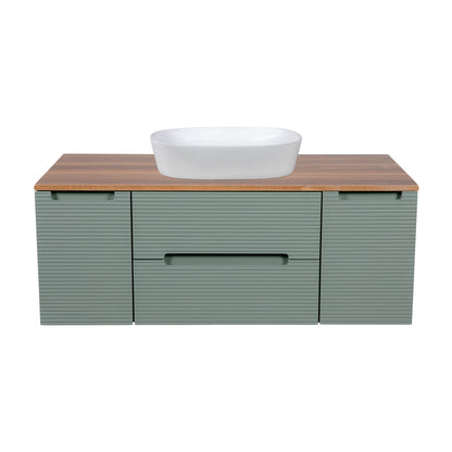 Tailored Bathrooms Monza Plus Fluted Wall Hung 1200mm Vanity Unit with 2 Side Cabinets & Counter Top (1 size, 9 colours) - Brand New Bathrooms