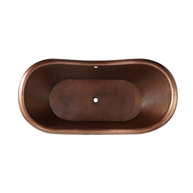 Coppersmith Creations Hammered Bathtub with Ring Handles (2 sizes, Antique Hammered Copper) - Brand New Bathrooms