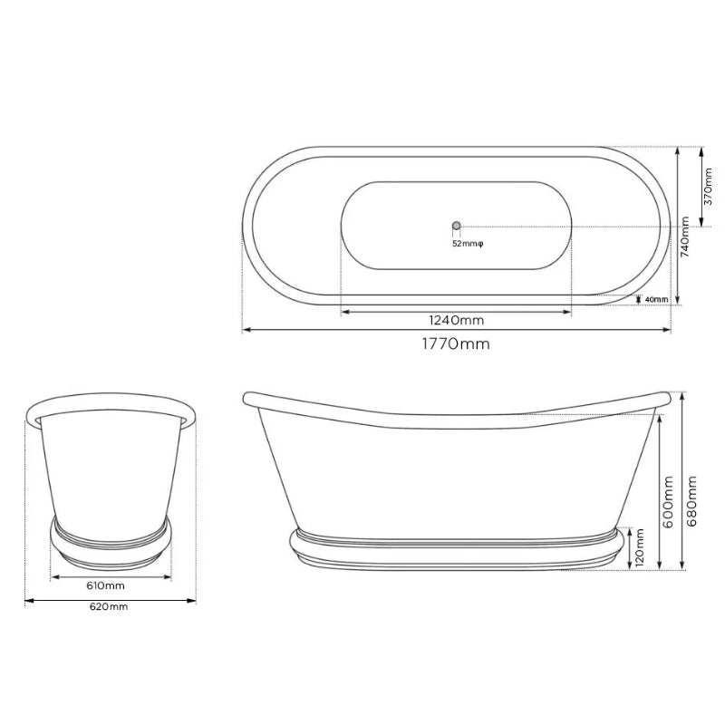 Coppersmith Creations Hammered Copper Bathtub (1 size, Nickel Finish) - Brand New Bathrooms