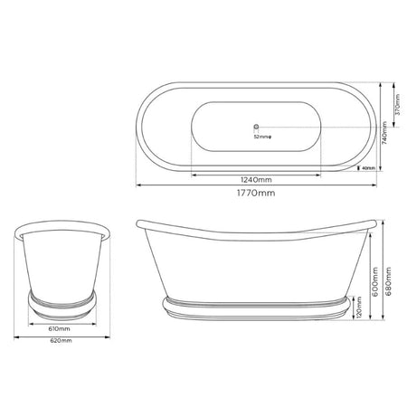 Coppersmith Creations Hammered Copper Bathtub (1 size, Nickel Finish) - Brand New Bathrooms