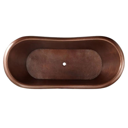 Coppersmith Creations Hammered Double Slipper Cascading Beaded Base Bathtub (2 sizes, Copper) - Brand New Bathrooms
