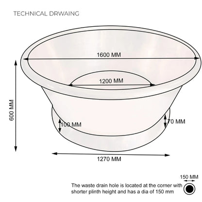 Coppersmith Creations Round Brass Bathtub (1 size, Polish Brass Interior, Matt Black Exterior) - Brand New Bathrooms