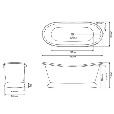 Coppersmith Creations Slanting Base Stainless Steel Bathtub (1 size, Weathered Patina) - Brand New Bathrooms