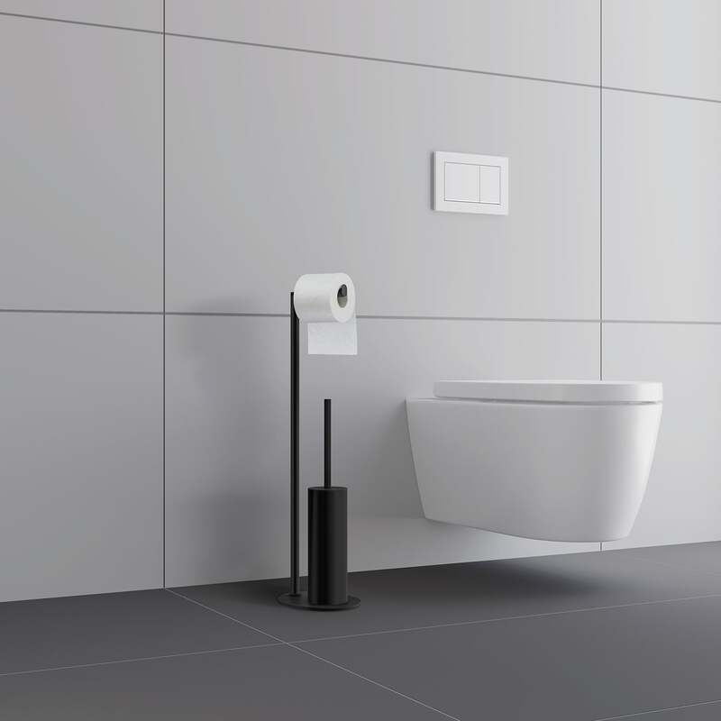 Smedbo Outline Toilet Roll Holder with Toilet Brush (2 colours) - Brand New Bathrooms