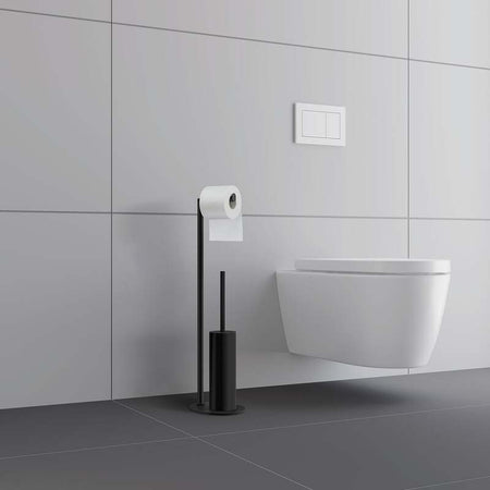 Smedbo Outline Toilet Roll Holder with Toilet Brush (2 colours) - Brand New Bathrooms