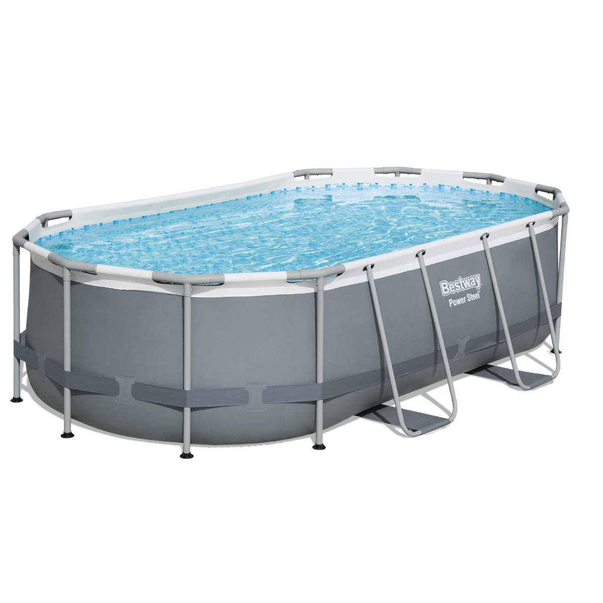 Bestway 14ft x 8ft 2" x 39.5" Oval Steel Pro Max Above Ground Swimming Pool, Filter Pump & Accessories