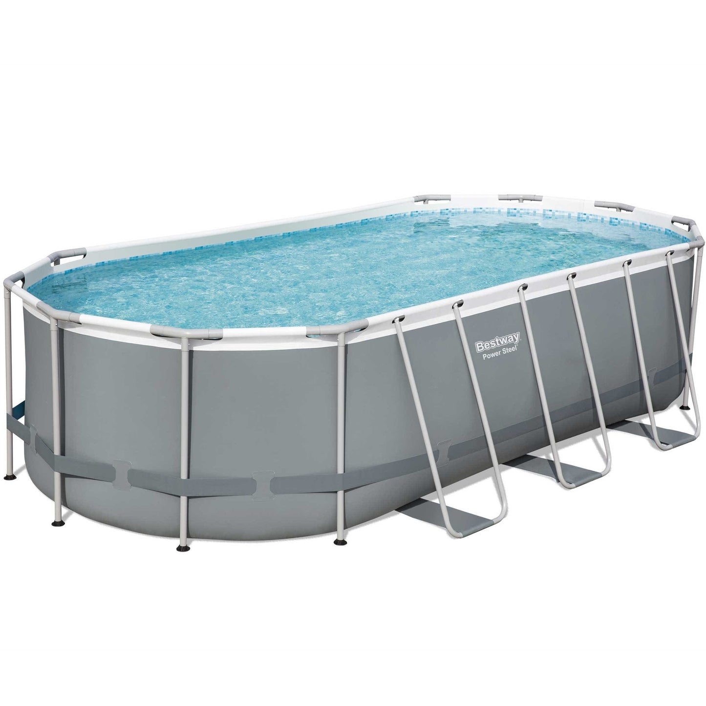 Bestway 18ft x 9ft x 48" Oval Steel Pro Max Above Ground Swimming Pool, Filter Pump & Accessories